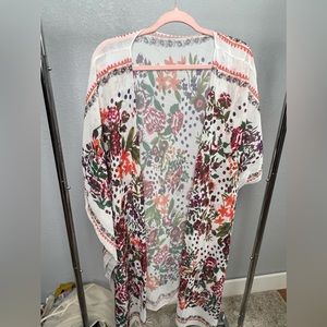 Floral top kimono